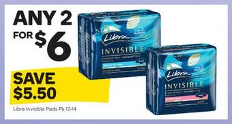 Woolworths Libra Invisible Pads offer
