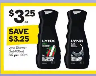 Woolworths Lynx Shower Gel offer