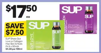 Woolworths Sup Shots Gut Love Or Collagen Hair Skin & Nails offer