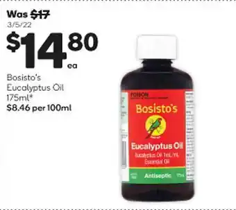 Woolworths Bosisto's Eucalyptus Oil offer