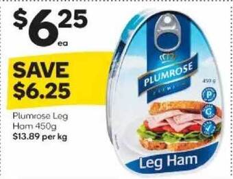 Woolworths Plumrose Leg Ham offer