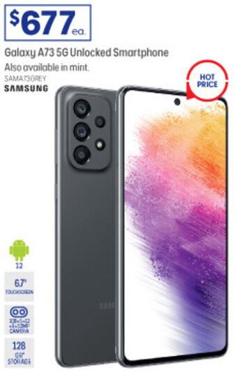 Officeworks Samsung Galaxy A73 5G Unlocked Smartphone offer