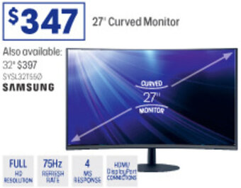 Officeworks 27' Curved Monitor offer