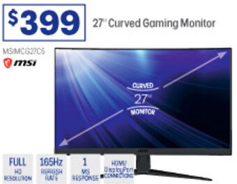 Officeworks 27" Curved Gaming Monitor offer