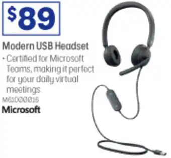 Officeworks Modern USB Headset offer