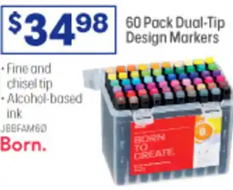 Officeworks 60 Pack Dual-Tip Design Markers offer