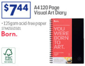 Officeworks A4 120 Page Visual Art Diary offer