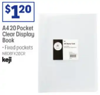 Officeworks A4 20 Pocket Clear Display Book offer