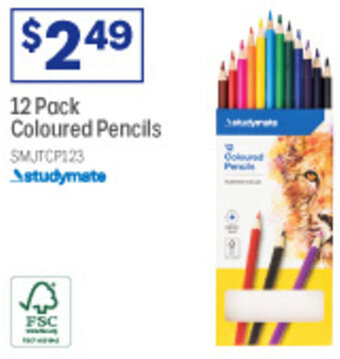 Officeworks 12 Pack Coloured Pencils offer