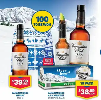 Bottlemart Canadian Club Whisky Or Varieties offer