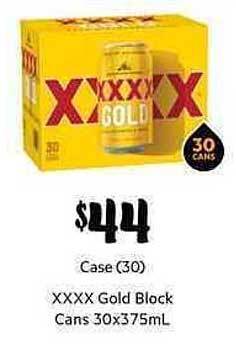 XXXX Gold Block Cans