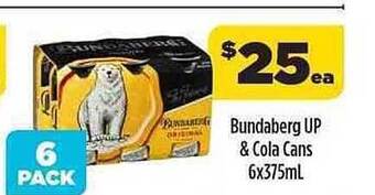 Liquorland Bundaberg Up & Cola Cans offer