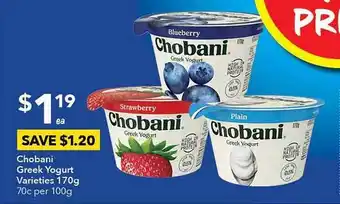 Ritchies Chobani Greek Yogurt offer
