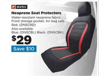 Repco Dusc Neoprene Seat Protectors offer