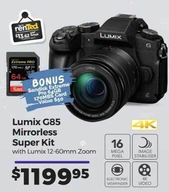Teds Cameras Lumix G85 Mirrorless Super Kit offer
