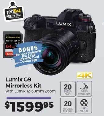 Teds Cameras Lumix G9 Mirrorless Kit offer