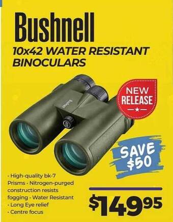 Teds Cameras Bushnell 10x42 Water Resistant Binoculars offer