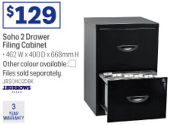 Officeworks Soho 2 Drawer Filing Cabinet offer