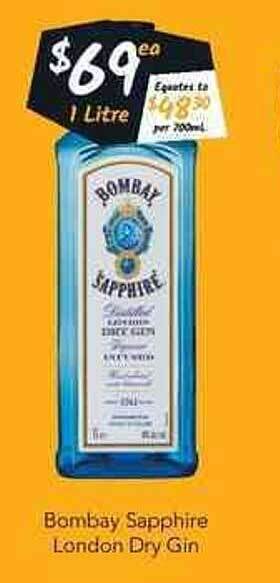 Cellarbrations Bombay Sapphire London Dry Gin offer