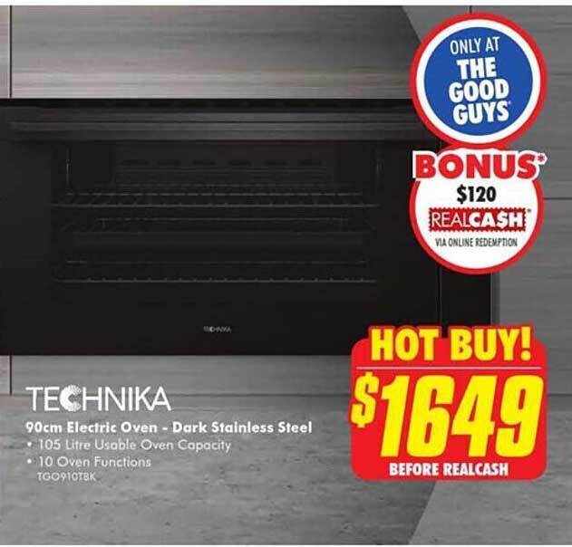 Technika 90cm Electric Oven Dark Stainless Steel offer at The Good Guys