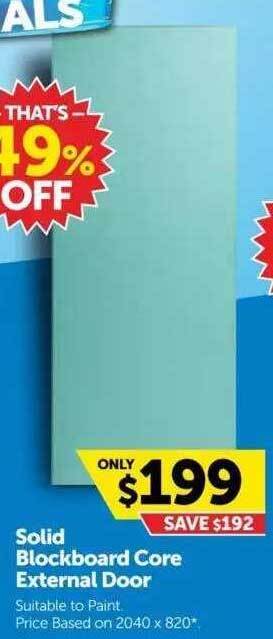 Doors Plus Solid Blockboard Core External Door offer