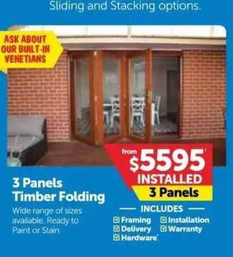 Doors Plus 3 Panels Timber Folding offer