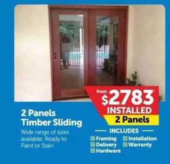 Doors Plus 2 Panels Timber Sliding offer