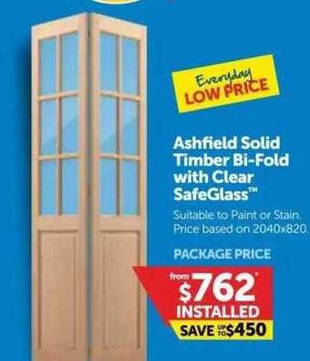 Doors Plus Ashfield Solid Timber Bi-fold With Clear Safeglass offer