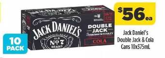 Liquorland Jack Daniel's Double Jack & Cola Cans offer