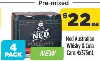 Liquorland Ned Australian Whisky & Cola Cans offer