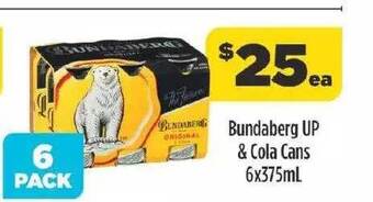 Liquorland Bundaberg UP & Cola Cans offer