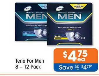 Good Price Pharmacy Tena For Men 8 - 12 Pack offer