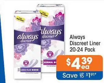 Good Price Pharmacy Always Discreet Liner 20-24 Pack offer