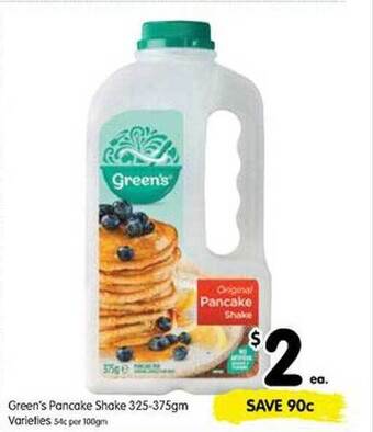 Spar Green's Pancake Shake offer
