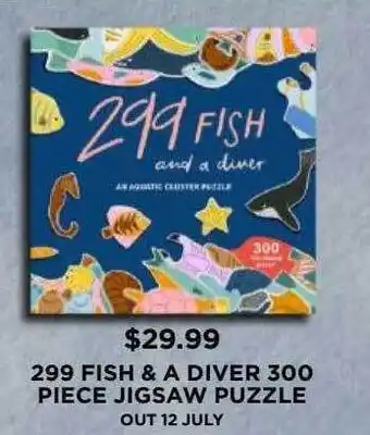 Dymocks 299 Fish & A Diver 300 Piece Jigsaw Puzzle offer