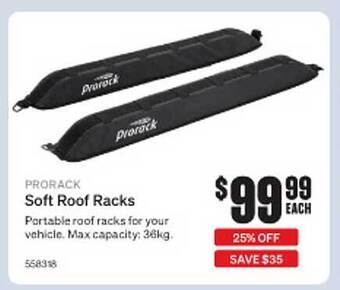 SuperCheap Auto Prorack Soft Roof Racks offer