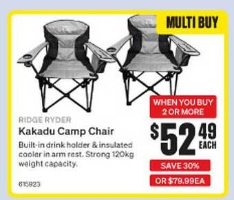 SuperCheap Auto Ridge Ryder Kakadu Camp Chair offer