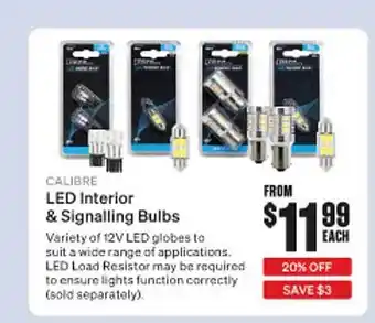 SuperCheap Auto Calibre Led Interior & Signalling Bulbs offer