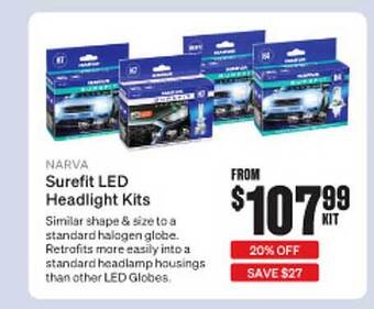 SuperCheap Auto Narva Surefit Led Headlight Kits offer