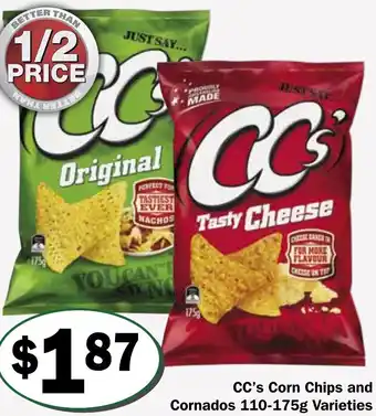 CC's Corn Chips And Corndos 110-175g Varieties