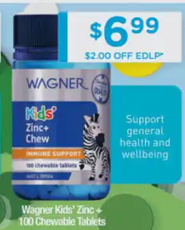 ePharmacy Wagner Kigs' Zinc + 100 Chewable Tablets offer