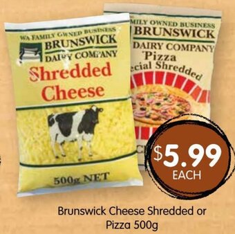 Spudshed Brunswick Cheese Shredded or Pizza 500g offer