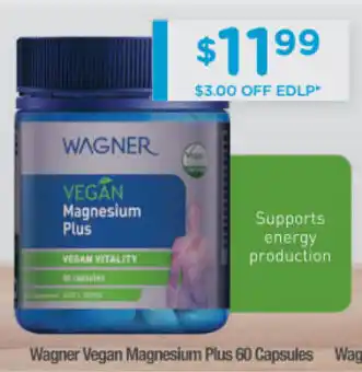ePharmacy Wagner Vegan Magnesium Plus 60 Capsules offer