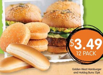 Spudshed Golden West Hamburger And Hotdog Buns 12pk offer