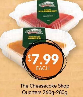 Spudshed The Cheesecake shop Quarters 260g-280g offer