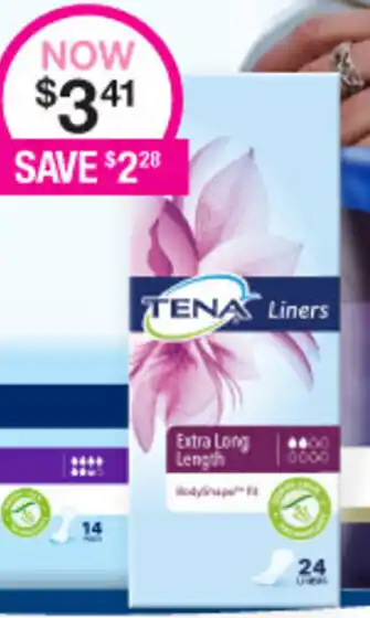 Priceline Tena Liners - Extra Long Length offer