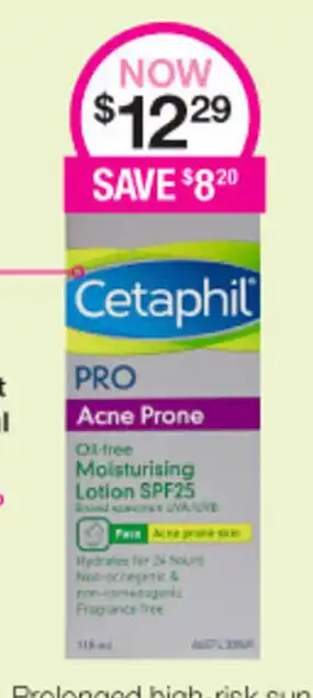 Priceline Cetaphil Acne Prone - Oil Free Moisturising Lotion SPF25 offer