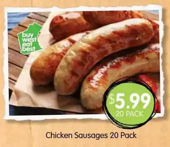 Spudshed Chicken Sausages 20 Pack offer