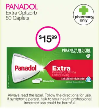 Priceline Panadol Extra Optizorb 80 Caplets offer