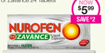 Priceline Nurofen Zavance 20 Liquid Capsule offer
